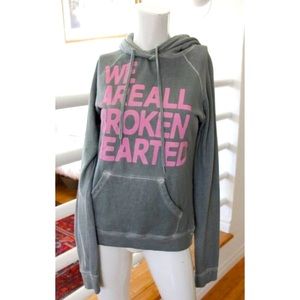 FREECITY We Are All Broken Hearted Garden Collection Hoodie Sweatshirt Sz 0 XS